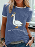 Women’s Funny Word God's Silliest Goose Animal Simple Cotton-Blend T-Shirt