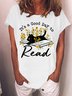 Women’s It’s A Good Day To Read Casual Cotton Loose T-Shirt