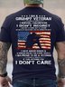 Men's I Am A Grumpy Veteran I Served I Sacrificed I Don't Regret I Am Not A Hero Not A Legend I Don't Care Funny Graphic Printing Cotton America Flag Loose Casual T-Shirt