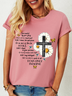 Women's Mercyme I Can Only Imagine Daisy Cross Christian Daisy Text Letters Simple Loose T-Shirt