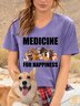 Lilicloth X Funnpaw Women's Dog Medicine For Happiness V Neck T-Shirt
