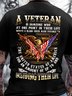 Men’s A Veteran Is Someone Who At one Point In Their Life Wrote A Blank Check Made Payable To Text Letters Casual Regular Fit T-Shirt