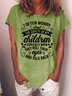 Women’s Funny Mom I Often Worry About The Safety of My Children Cotton Casual Mother's Day T-Shirt