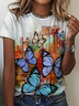 Women‘s Simple Color Block Butterfly T-Shirt