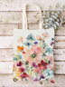 Women's Flower Art Print Shopping Tote