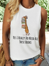 Women's Funny Word Yes I Really Need These Books Print Cotton-Blend Crew Neck Tank Top