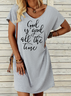 Women's Christian God Is Good All The Time Crew Neck  Casual Dress