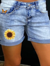 Women's Sunflower Hole Patch Denim Shorts