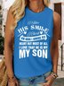 Lilicloth X Y I Adore His Smile I Cherish His Hugs I Admire His Heart But Most Of All I Love That He Is My Son Women's Text Letters Casual Tank Top