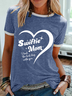 Women's Swiftie Mom Heart I Had The Best Day With You Simple Crew Neck T-Shirt