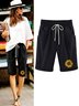 Women‘s Sunflower Knee Length Bermuda Shorts Plus Size Casual Summer Loose Fit Long Shorts Elastic Waist Shorts with Pockets