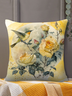 18*18 Throw Pillow Covers, Bird Floral Soft Flax Cushion Pillowcase Case For Living Room