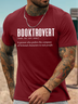 Men's Booktrovert A Person Who Prefers The Company Of Fictional Characters To Real People Funny Graphic Printing Cotton Casual Loose Text Letters T-Shirt