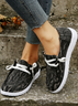 Women's Black Wash Denim Loafers Comfortable & Lightweight Ladies Shoes