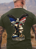 Men's Honoring Our Heroes Remember Their Sacrifice Funny Graphic Printing Eagle Old Glory America Flag Cotton Casual Independence Day T-Shirt