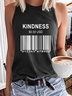 Women's Funny Word Kindness Cost 0.00USD Casual Cotton-Blend Regular Fit Tank Top
