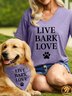 Women's Live Bark Love Matching V Neck T-Shirt