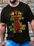 Men's Juneteenth 1865 Because My Ancestors Weren'T Free In 1776 Funny Graphic Printing Loose Cotton Casual Crew Neck T-Shirt
