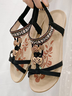 Women's Sandals Flats Sandals for Women Casual Summer Beaded Bohemian Sandal Comfortable Elastic Ankle Strap Beach Shoes