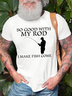Men's So Good With My Rod I Make Fish Come Funny Graphic Printing Casual Crew Neck Cotton T-Shirt