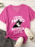 Women's I Work Hard So My Cat Can Live A Better Life V Neck Cotton-Blend T-Shirt