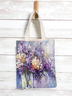 Women's Funny Floral Pattern 16 OZ Canvas Fabric Floral Shopping Tote