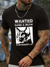 Men’s Funny Schrodingers Cat Wanted Dead And Alive Casual Text Letters Cotton T-Shirt