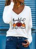Halloween V Neck Loose Casual T-Shirt