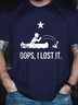 Men's Oops I Lost It Loose Casual Text Letters Cotton T-Shirt