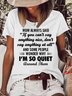 Women's Funny Mom Always Said "If You Can't Say Anything Nice Casual Crew Neck T-Shirt