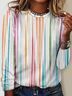 Women's Casual Abstract Stripes Regular Fit Shirt