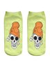 1pair Single-sided Halloween Skull Printed Ankle Socks