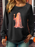 Women's Ghost Holding A Candle Casual Sweatshirt