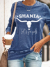 Women's Shania lets go girls Text Letters Casual Cotton-Blend Sweatshirt