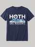 Men's Hoth Ski Resort Casual Cotton Crew Neck Text Letters T-Shirt