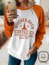 Crew Neck Loose Cotton-Blend Casual Sweatshirt