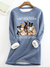 Women's If You Don't Believe They Have Souls Dog Print Casual Regular Fit Cotton-Blend Fleece Sweatshirt