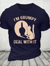 Cotton I'm Grumpy Deal With It Loose Casual Rabbit T-Shirt