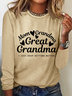 Great Grradma Simple Cotton-Blend Long Sleeve Shirt