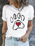 Funny Dog Text Letters Crew Neck Cotton Casual T-Shirt