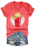 Women's Red Solo Cup Wings 2/5/24 Print Text Letters T-Shirt