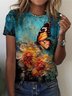 Casual Butterfly Loose Jersey T-Shirt