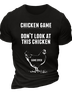 Men's Funny Chicken Game Graphic And Letter T-Shirt