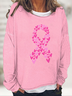 Breast Cancer Casual Crew Neck Sweatshirt