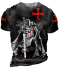 Men's Unisex T shirt Tee Distressed T Shirt Templar Cross Graphic Prints Casual Short Sleeve T-Shirt