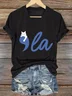 Comma La Childless Cat Lady Loose Crew Neck Simple T-Shirt