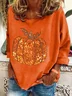 Sequin Pumpkin Print Casual Sweatshirt