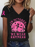 Women's In October We Wear Pink Breast Cancer Awareness Witch Pink Ribbon Print T-Shirt