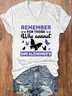 REMEMBER ❤ FOR THOSE Who cannot END ALZHEIMER'S Loose Simple Floral T-Shirt