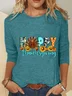 Happy Thanksgiving Turkey Pumpkin Season Casual Long Sleeve Shirt